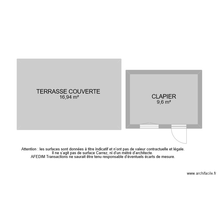 BI 8452 ANNEXES. Plan de 2 pièces et 27 m2