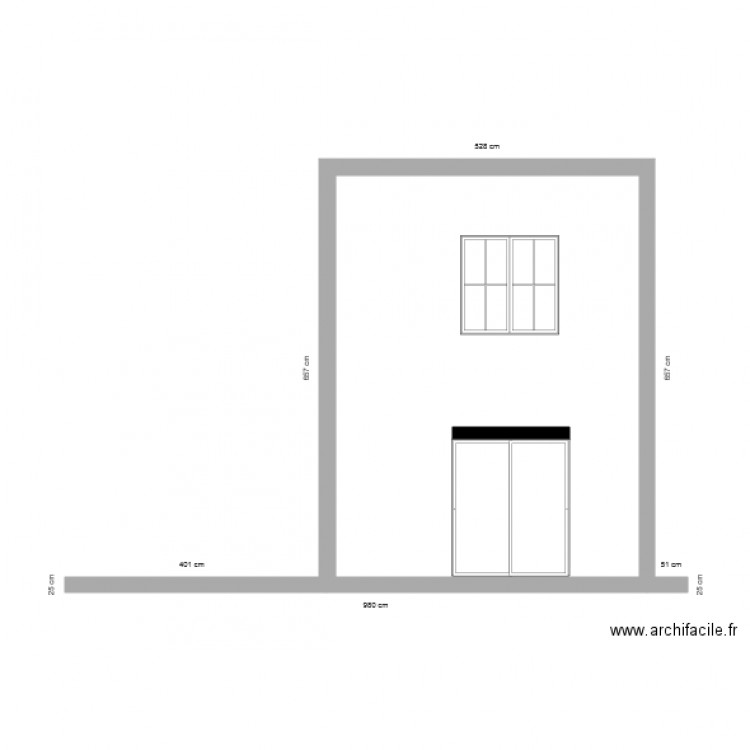 façade sud modifiée 2. Plan de 0 pièce et 0 m2