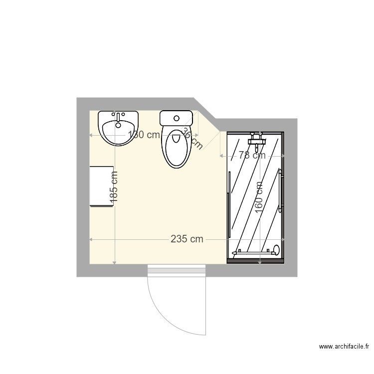 frr. Plan de 1 pièce et 4 m2