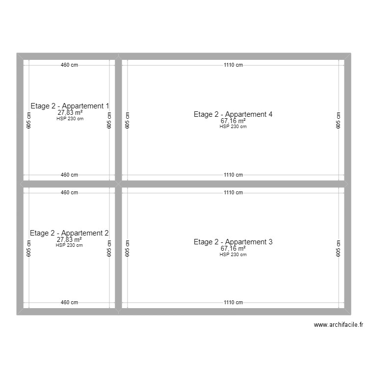 Etage 3. Plan de 4 pièces et 190 m2