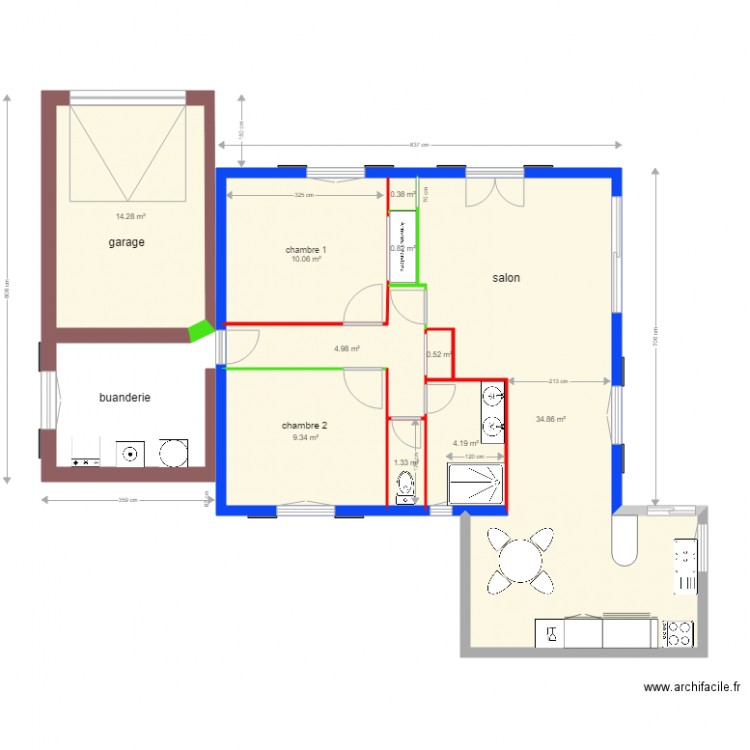 projet de travaux 2 . Plan de 0 pièce et 0 m2