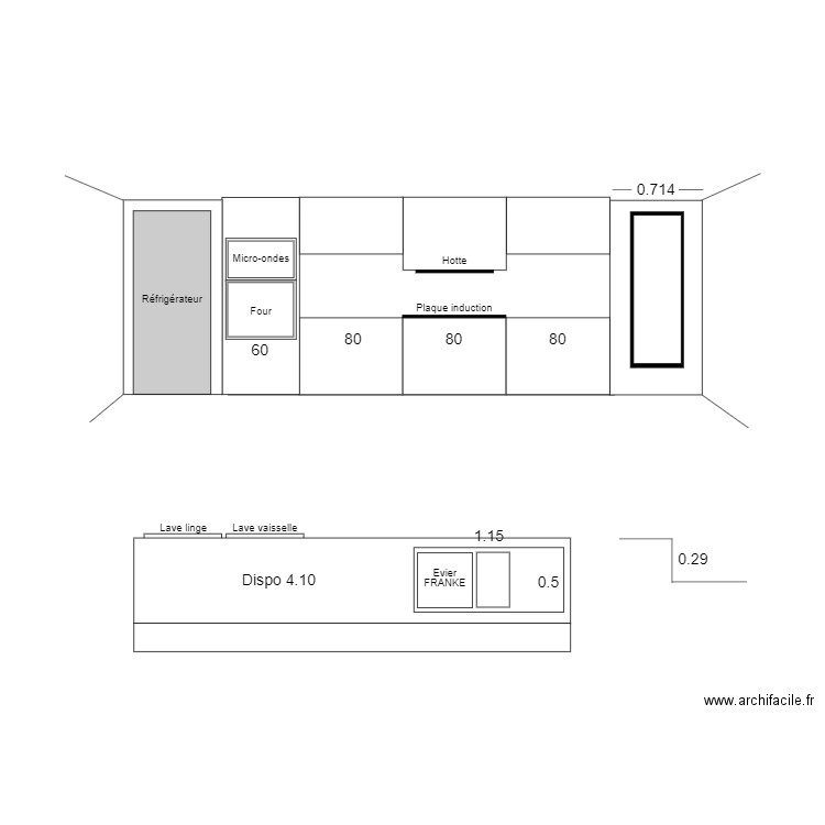 Cuisine. Plan de 0 pièce et 0 m2