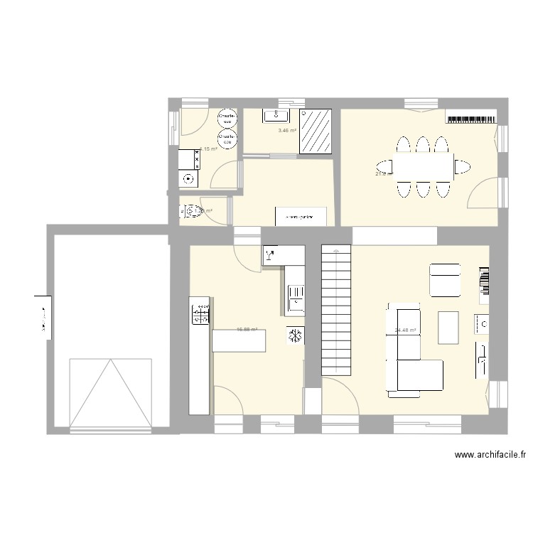 sausseyRDCprojetAURELE2. Plan de 0 pièce et 0 m2