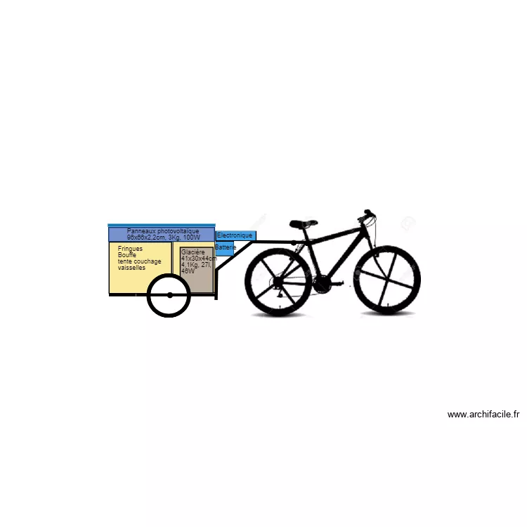 Remorque v&eacute;lo 06. Plan de 