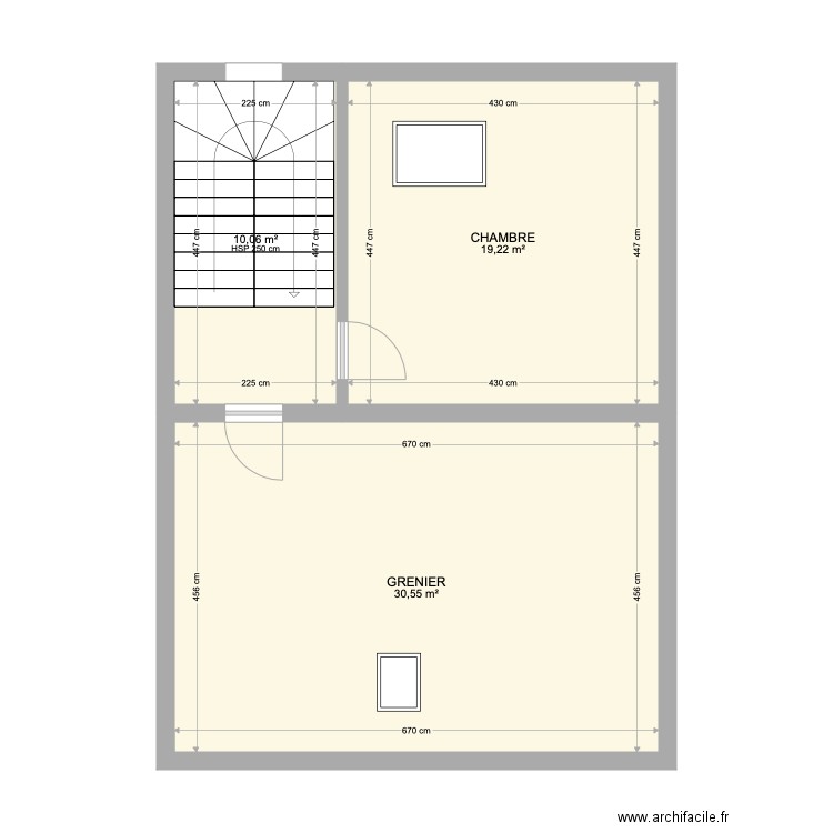 Namur Prévoyance 2eme étage. Plan de 3 pièces et 60 m2