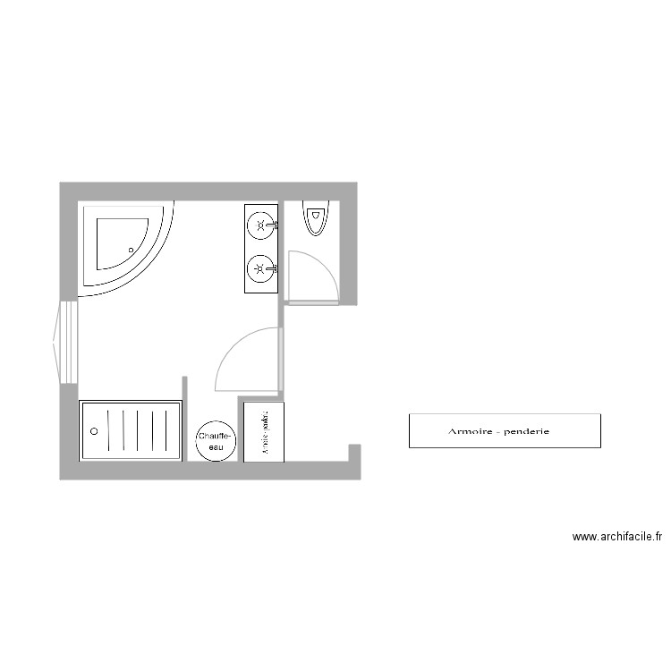 SALLE DE BAIN SANS CUMULUS. Plan de 0 pièce et 0 m2