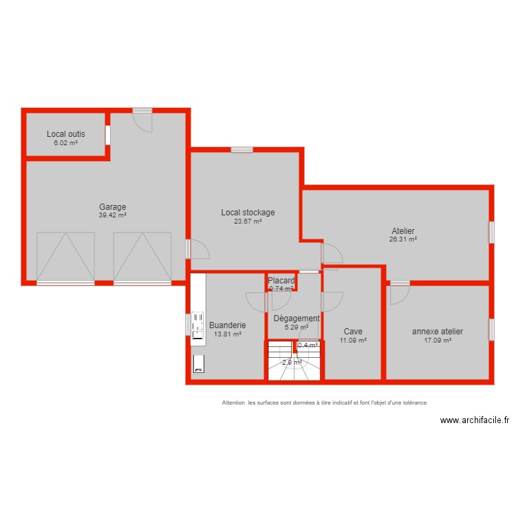 BI 6178 sous sol  non côté. Plan de 0 pièce et 0 m2