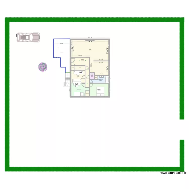 plan maison ternant 7. Plan de 11  et 93 m²