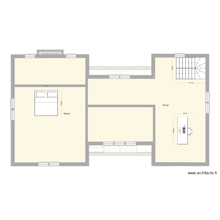 Chemin de la Rivière. Plan de 4 pièces et 215 m2