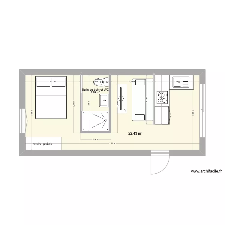 Studio. Plan de 