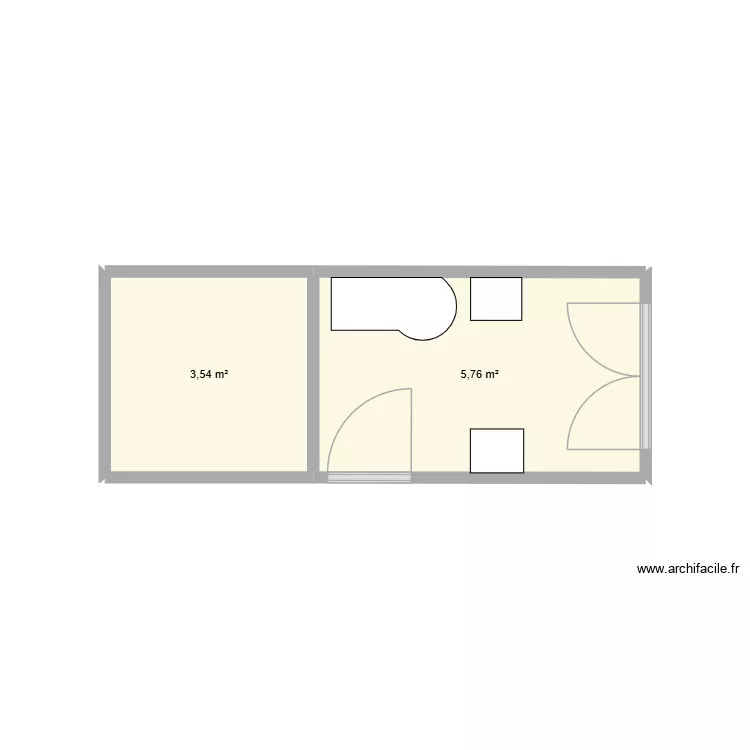 vkuftuyyfdyrt. Plan de 2  et 9 m²