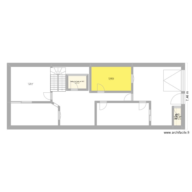 planN1. Plan de 4 pièces et 35 m2