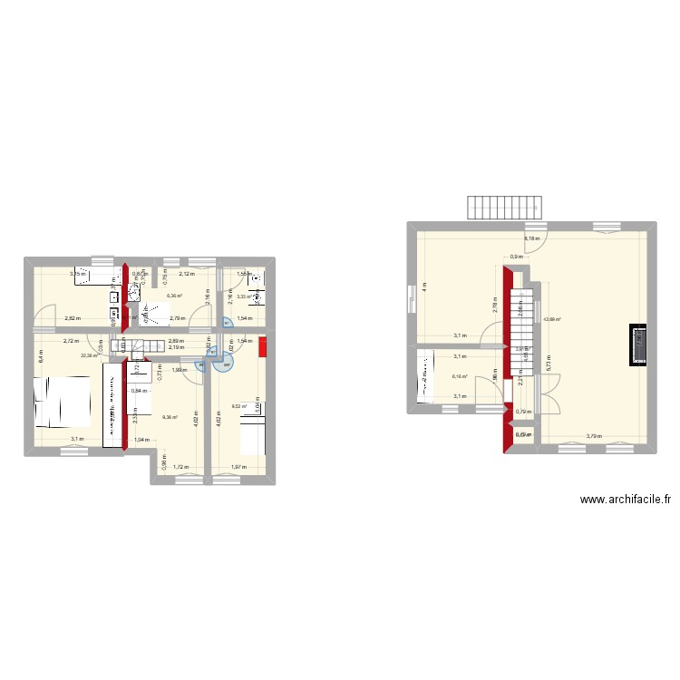 RDC maison BoisleRoi_v2. Plan de 10 pièces et 105 m2