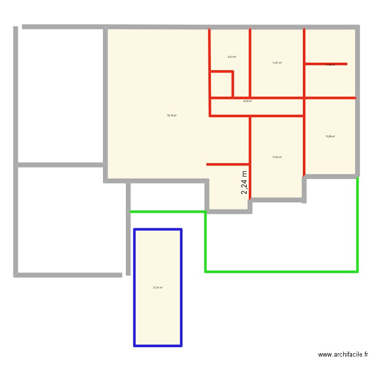 Maison 3. Plan de 8 pièces et 179 m2