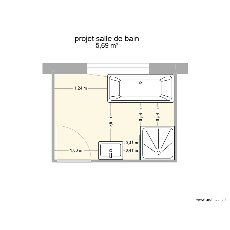DURIS. Plan de 2 pièces et 11 m2