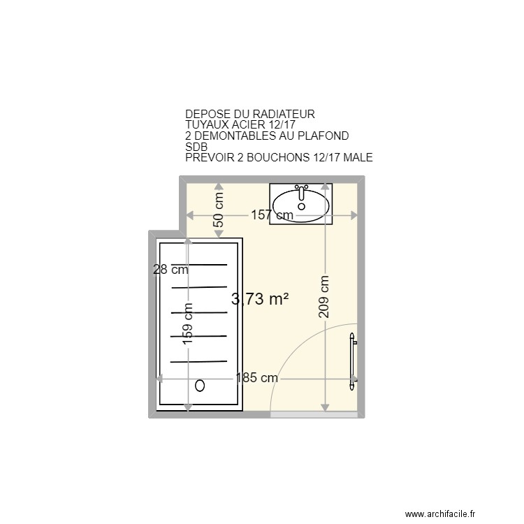 HAMMALI LAKHDAR . Plan de 1 pièce et 4 m2