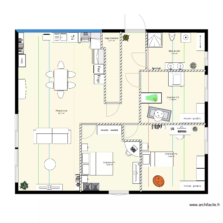 Plan &eacute;tage. Plan de 