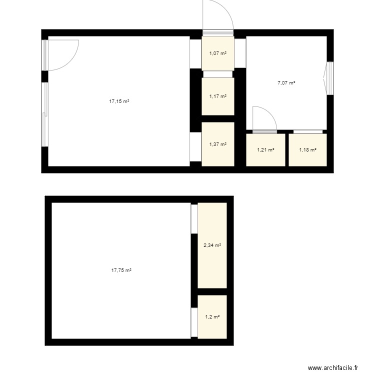 BAR HENRI 101. Plan de 10 pièces et 52 m2