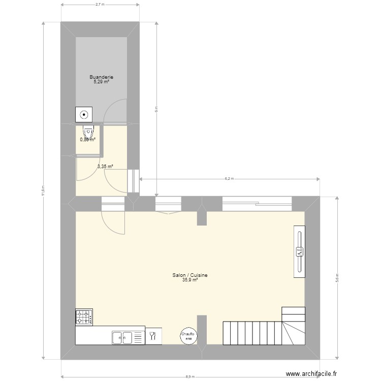 Maison Bruay Louis Josien v2. Plan de 11 pièces et 120 m2