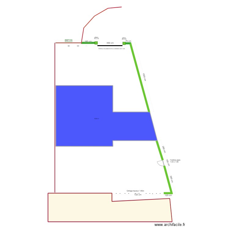 plan clôture sans terrasse. Plan de 2 pièces et 152 m2