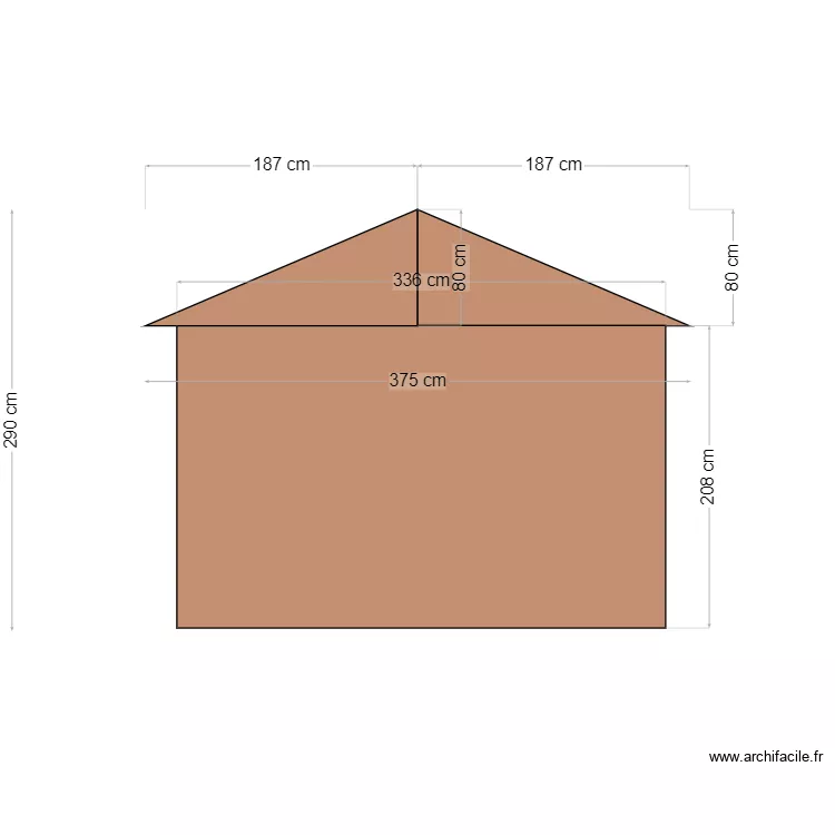 Abri de Jardin vue de c&ocirc;t&eacute; b bis. Plan de 