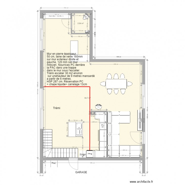 plan plancher chaufant. Plan de 0 pièce et 0 m2