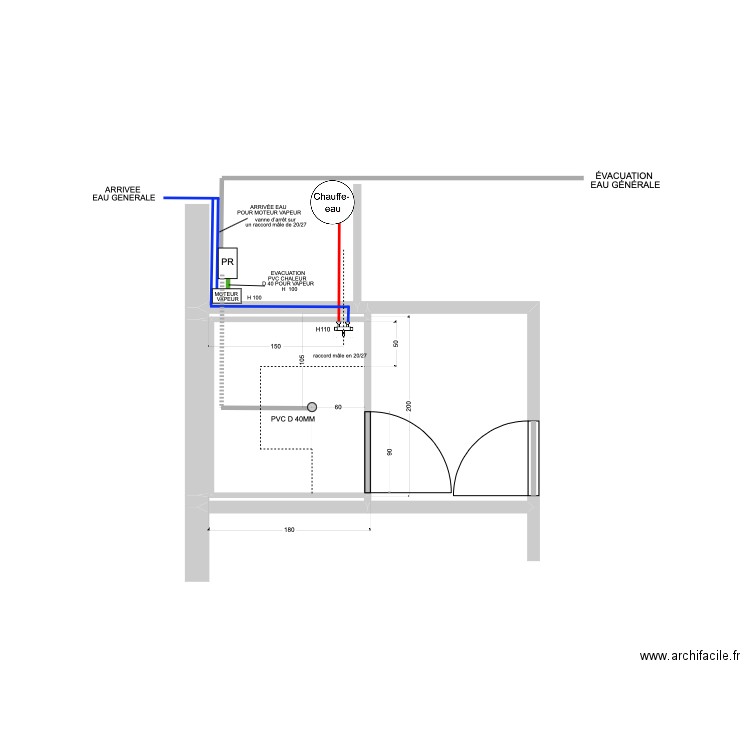 HAMMAM. Plan de 5 pièces et 7 m2