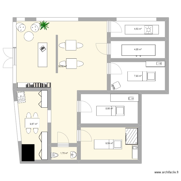 institut de beauté. Plan de 0 pièce et 0 m2