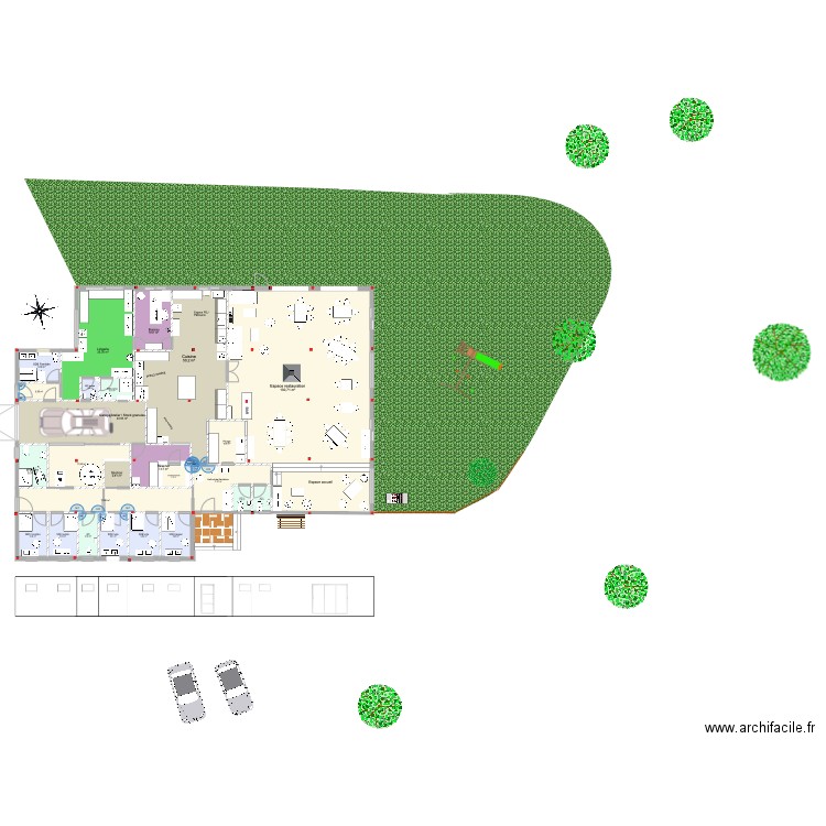 hangar 6 sans cotes. Plan de 25 pièces et 355 m2