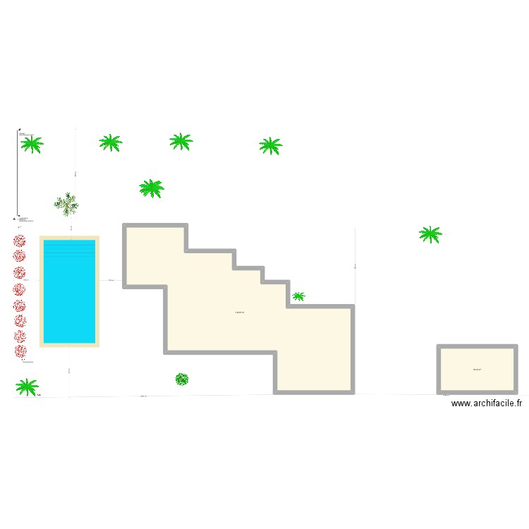 Jardin Camarines réseau eaux. Plan de 2 pièces et 134 m2