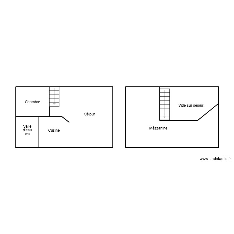 QUIMPER YVINEC. Plan de 2 pièces et 11 m2