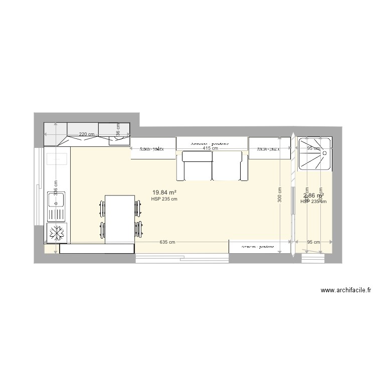 Studio armoire lit 37. Plan de 0 pièce et 0 m2