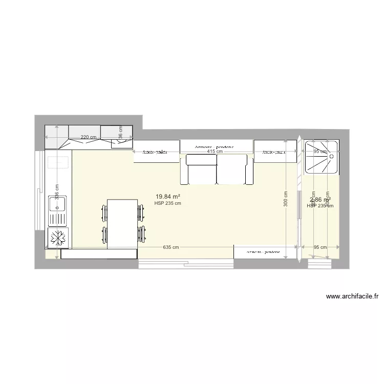 Studio armoire lit 37. Plan de 