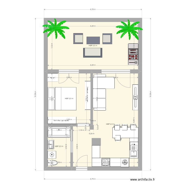 Futur appart C&A. Plan de 4 pièces et 60 m2