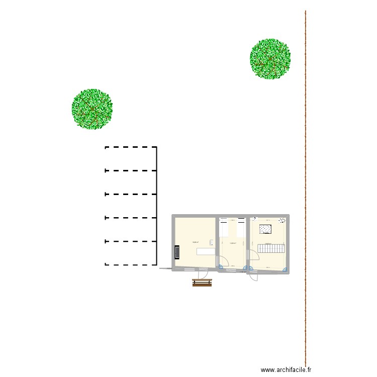 gege. Plan de 5 pièces et 52 m2