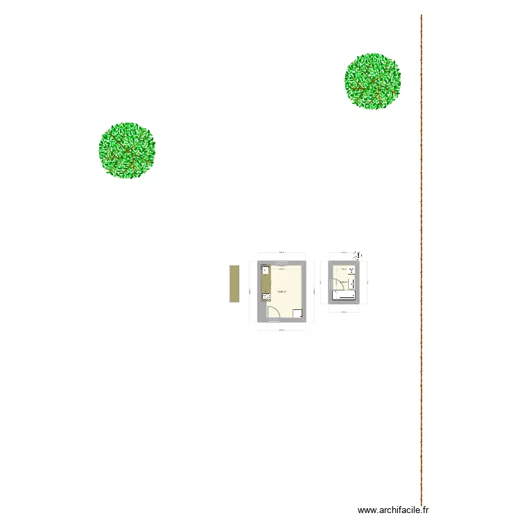 gege. Plan de 2  et 15 m²