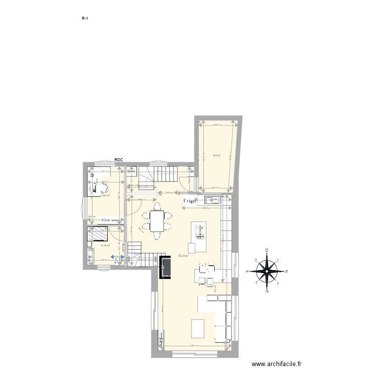 Plans extension 520 ter. Plan de 4 pièces et 78 m2