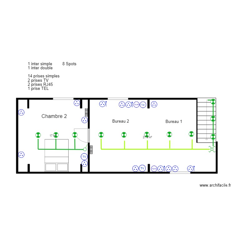 plan elect hermin etage 100119. Plan de 0 pièce et 0 m2