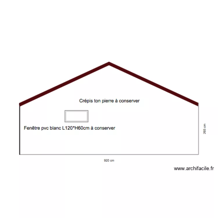 PLAN FA&Ccedil;ADE NORD AVANT ET APR&Egrave;S TRAVAUX. Plan de 