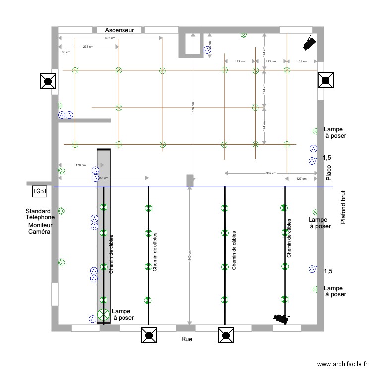 réception plafond brut élec. Plan de 0 pièce et 0 m2