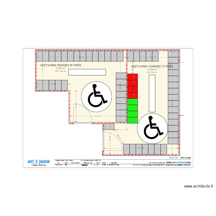 VESTIAIRES VAISE V1. Plan de 2 pièces et 27 m2