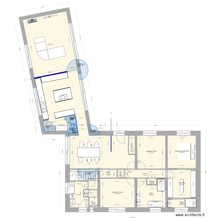 PLAN MAISON ARCHI 20/08/23. Plan de 42 pièces et 254 m2