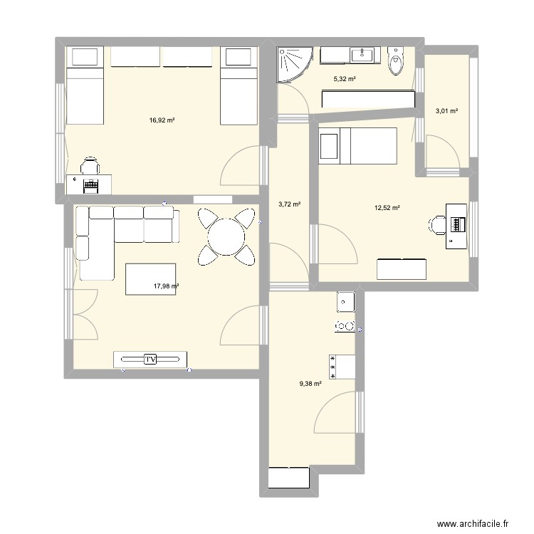 MICHA - PALMOTICEVA-radna verzija konacno. Plan de 7 pièces et 69 m2