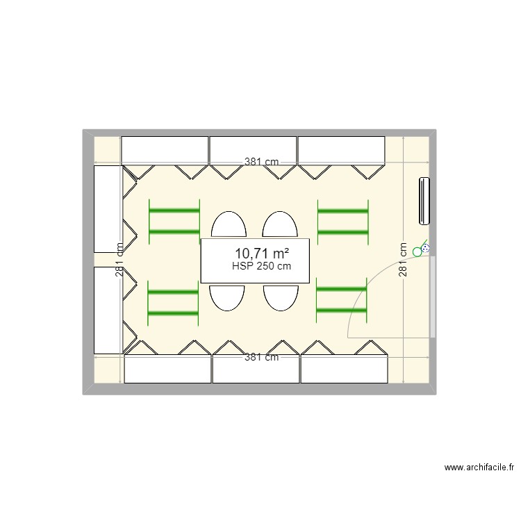 vestiaire . Plan de 1 pièce et 11 m2