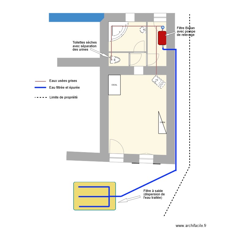 assainissement. Plan de 0 pièce et 0 m2