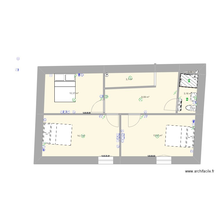 Fraignot elec. Plan de 13 pièces et 114 m2