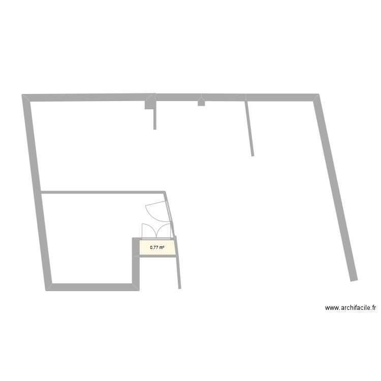 villelongu eetage. Plan de 1 pièce et 1 m2