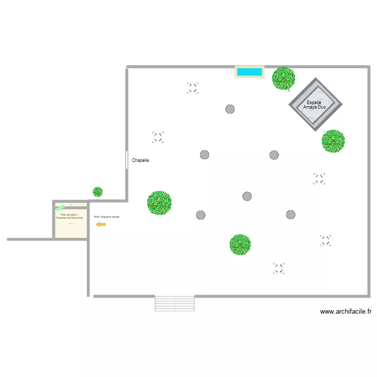 Cocktail Elsa & John. Plan de 