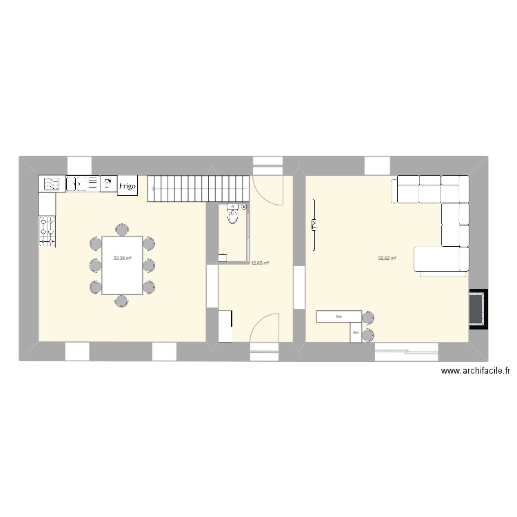 Marot RDC. Plan de 12 pièces et 164 m2