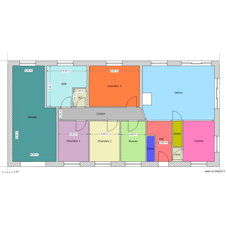 avc cotes. Plan de 0 pièce et 0 m2